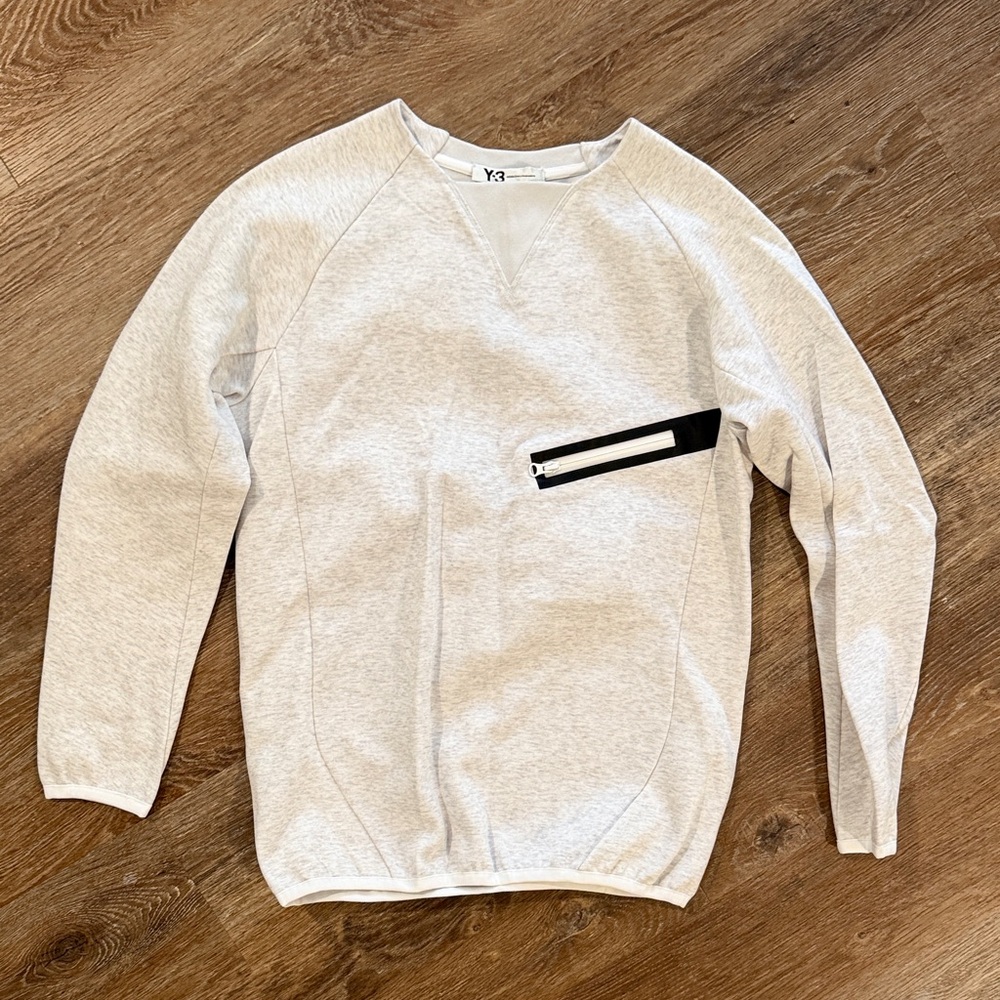 Y-3 Yohji Yamamoto adidas Men's Future SP Gray Crew Crewneck Sweatshirt Pullover